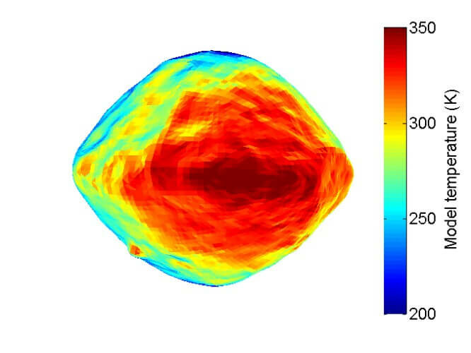 NASA опубликовало тепловую карту астероида Бенну